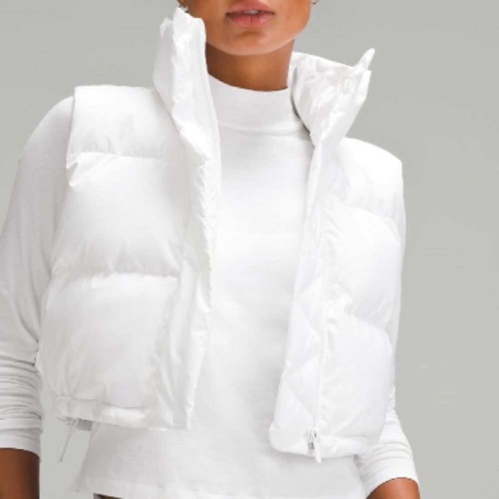 LULULEMON WUNDER Puff SUPER CROPPED vest WHITE SIZE 8 perfect cute NWT - Picture 1 of 7